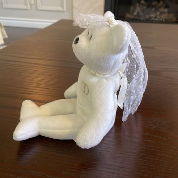 Ty Beanie Baby Mrs. 2001 Bride Beanie Baby with Silver in Fur Excellent Conditon - Picture 2 of 7